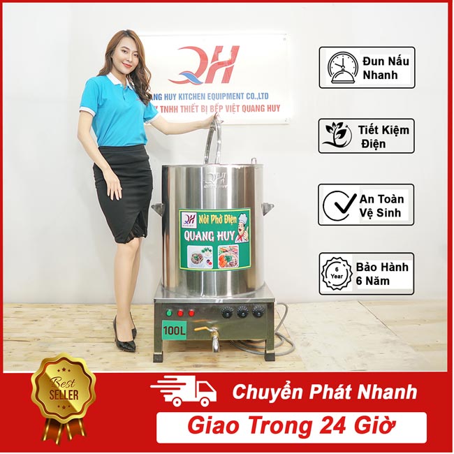 Nồi điện nấu phở 100l Quang Huy