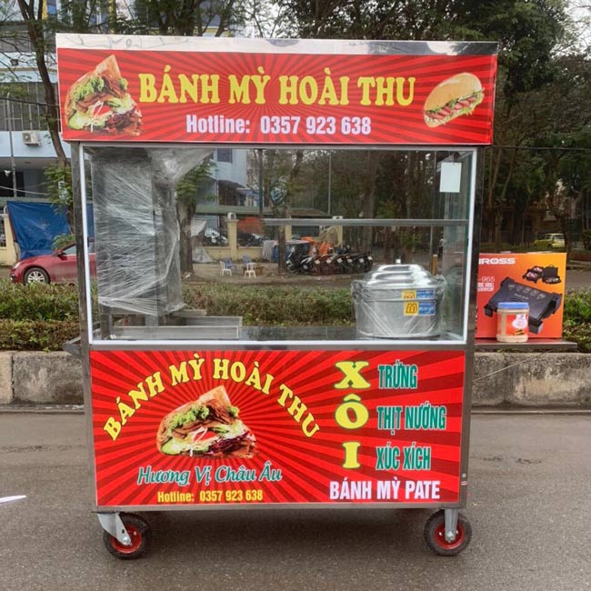 Xe bán xôi bánh mì 1m5 Quang Huy