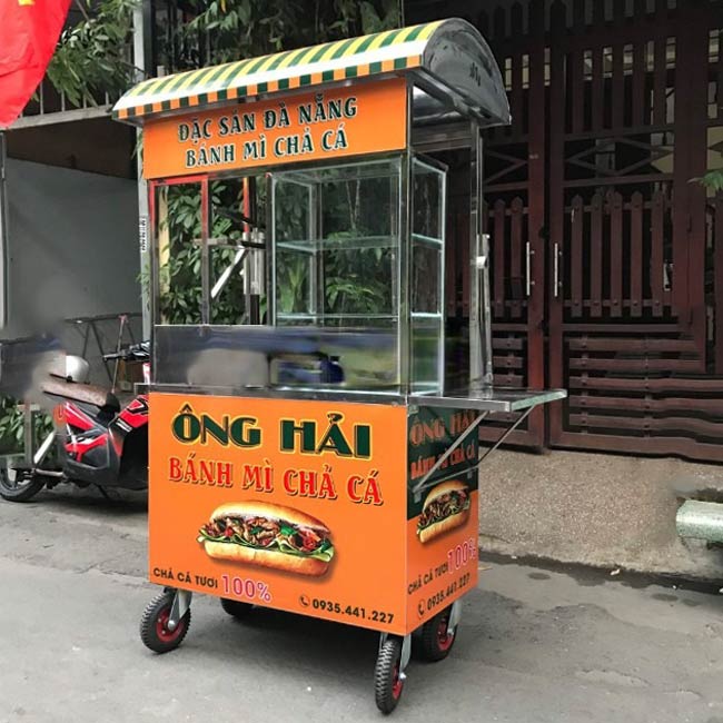 Xe bánh mì chả cá 1m Quang Huy