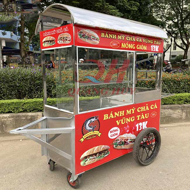 Xe bánh mì chả cá 1m8 Quang Huy