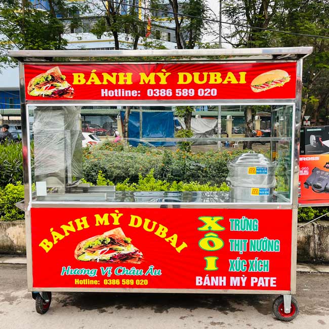 Xe bán xôi bánh mì 1m8 Quang Huy