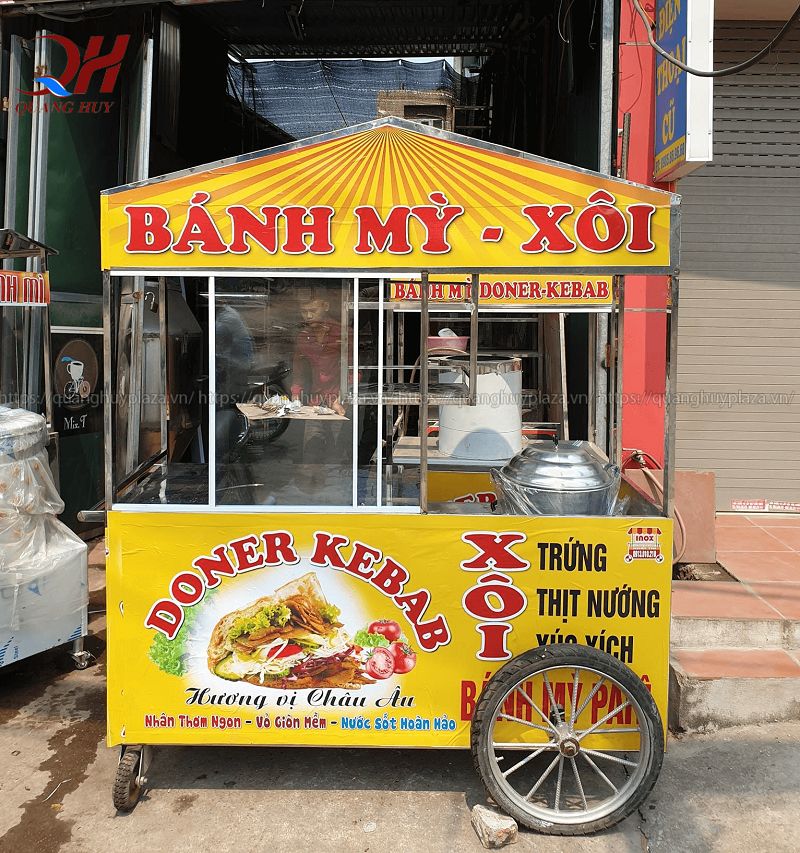 xe đẩy bán bánh mì giá rẻ 