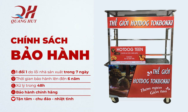Bảo hành xe bán hotdog Quang Huy