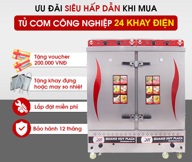 Tủ cơm điện 24 khay Quang Huy siêu ưu đãi