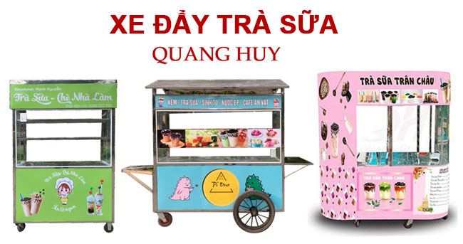 Xe đẩy trà sữa Quang Huy