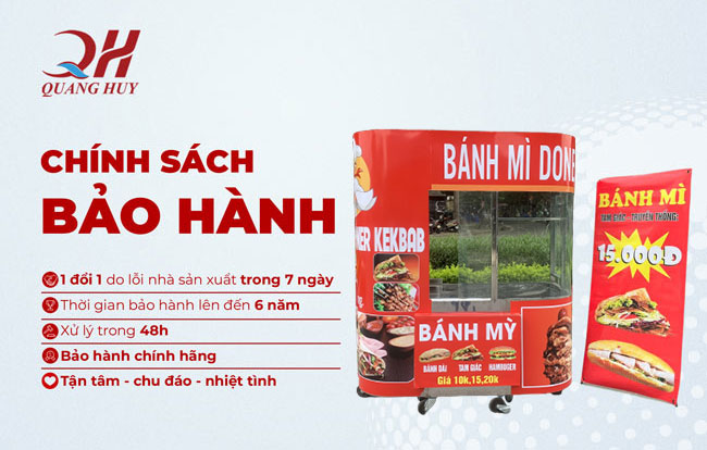 Bảo hành xe đẩy bán hàng rong Quang Huy