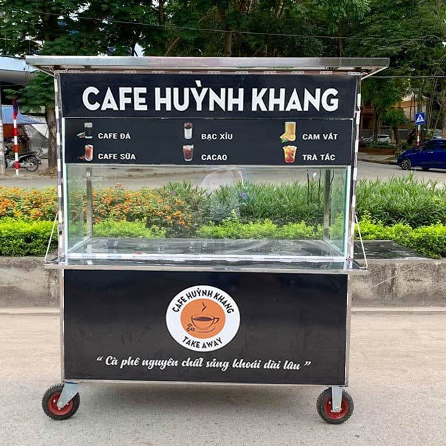 Xe cà phê Huỳnh Khang decal đen