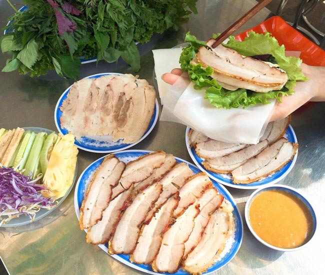 cuốn phở thịt heo