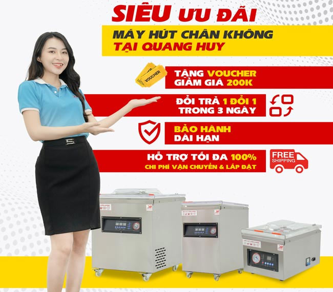 Siêu ưu đãi máy hút chân không công nghiệp Quang Huy