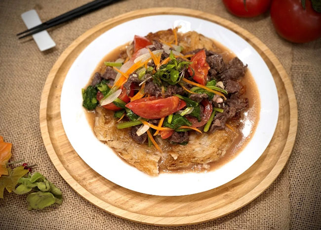 thành phẩm phở xào giòn