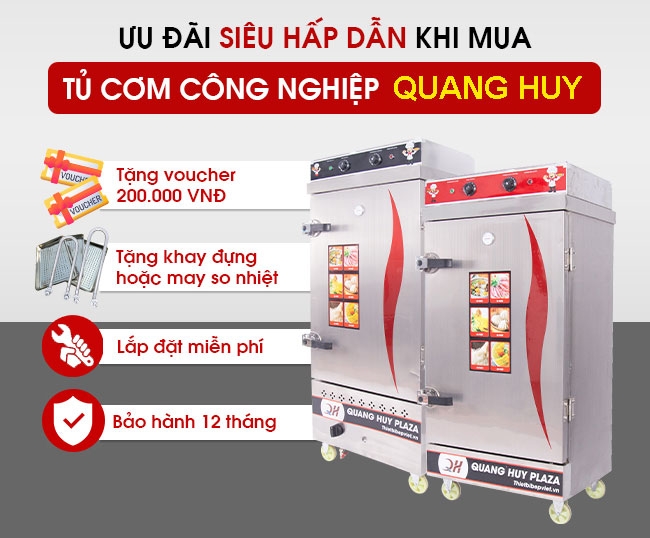 Ưu đãi tủ cơm 12 khay Quang Huy