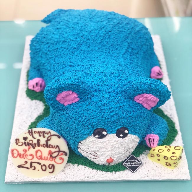 bánh sinh nhật con chuột xanh