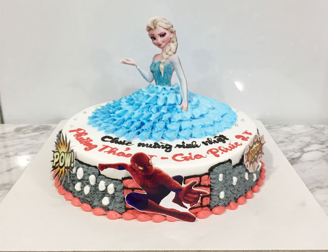 Bánh sinh nhật Elsa và người nhện