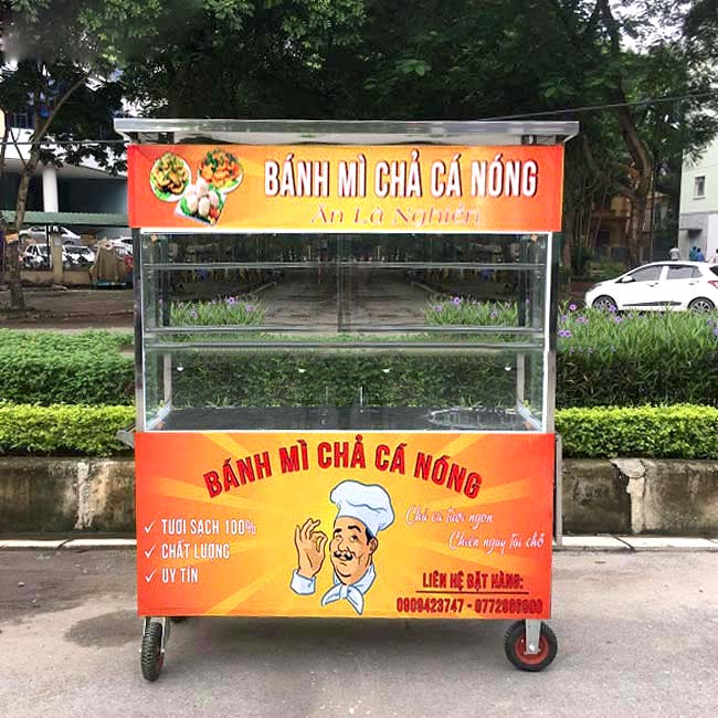 mua xe bánh mì chả cá mới