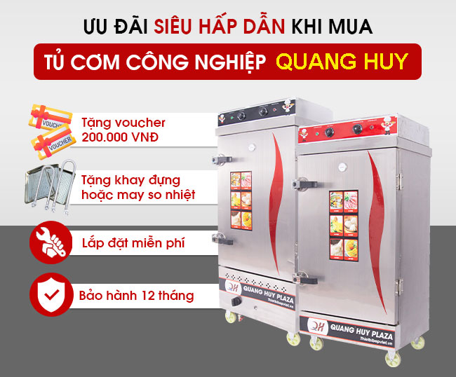 ưu đãi tủ cơm 8 khay quang huy