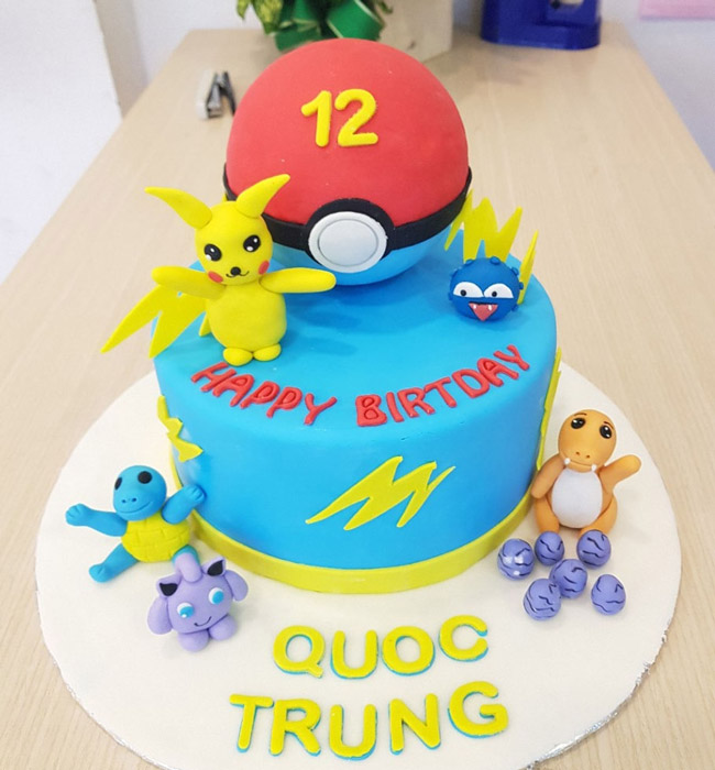 bánh kem sinh nhật pikachu