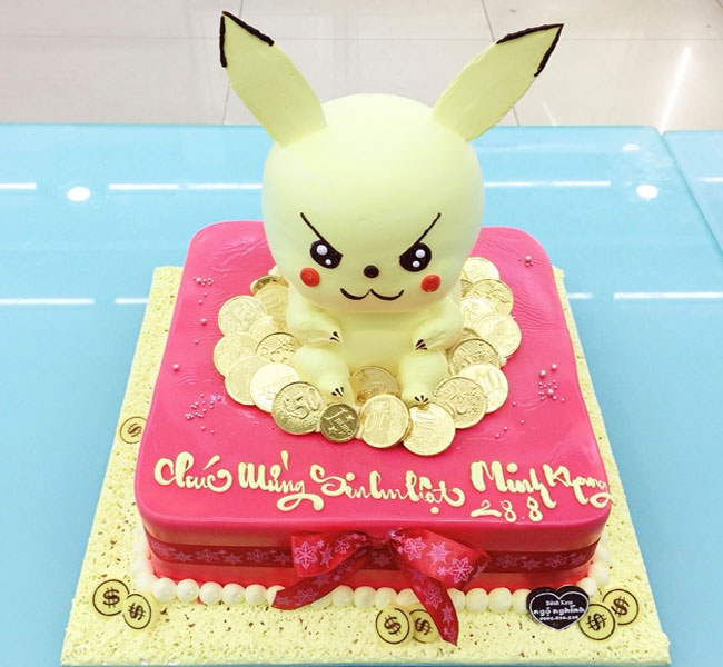 bánh sinh nhật vẽ pikachu