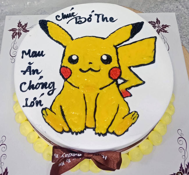 mẫu bánh sinh nhật hình pikachu