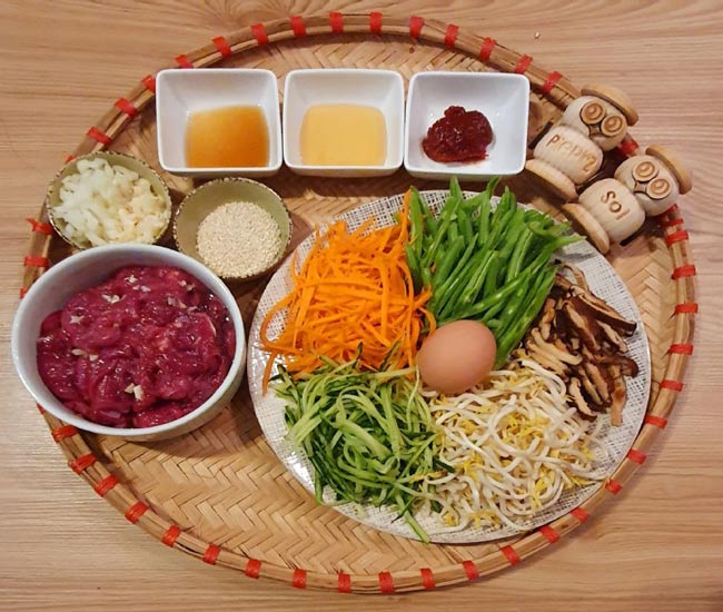 nguyên liệu làm cơm trộn hàn