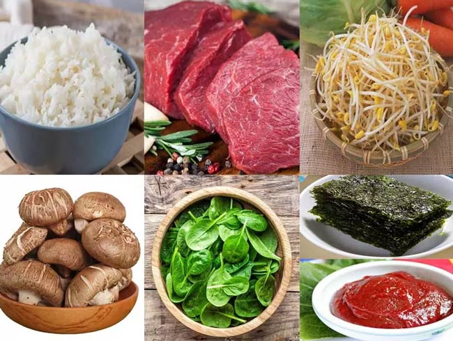 nguyên liệu làm cơm trộn ngon