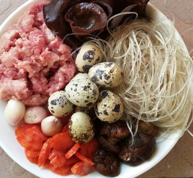 nguyên liệu làm nhân bánh bao