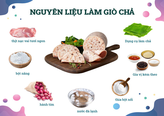 nguyên liệu làm chả lụa