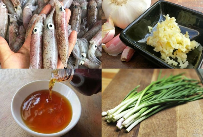 nguyên liệu làm mực sữa chiên nước mắm