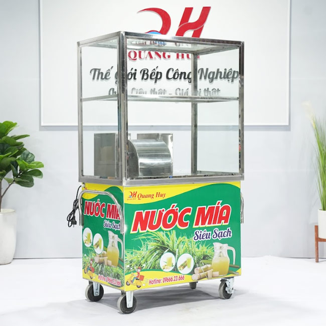 Xe ép nước mía có tủ kính