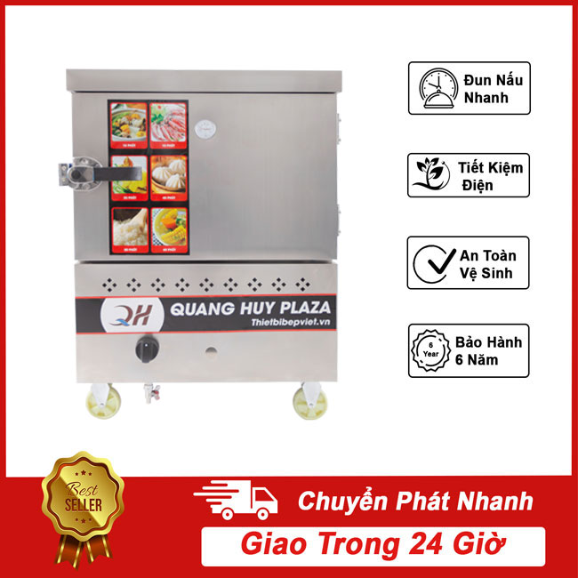 Tủ cơm công nghiệp 4 khay điện gas