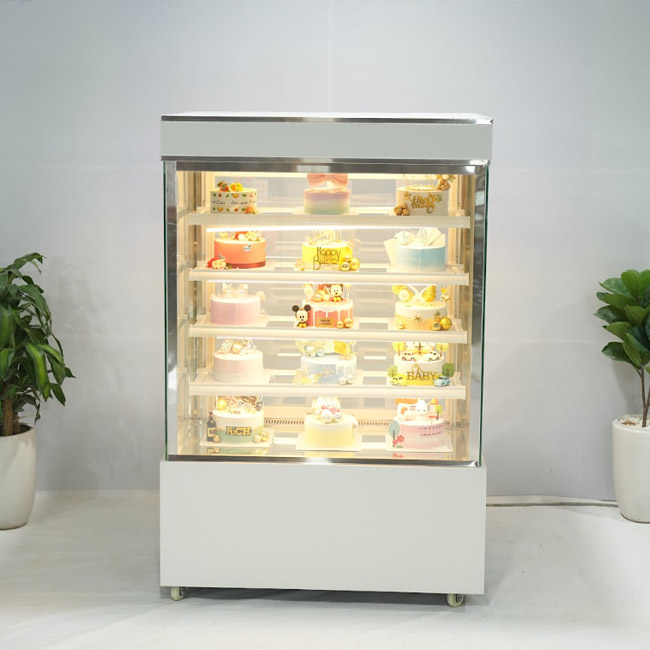 tủ bánh kem 1m2 kính vuông 5 tầng