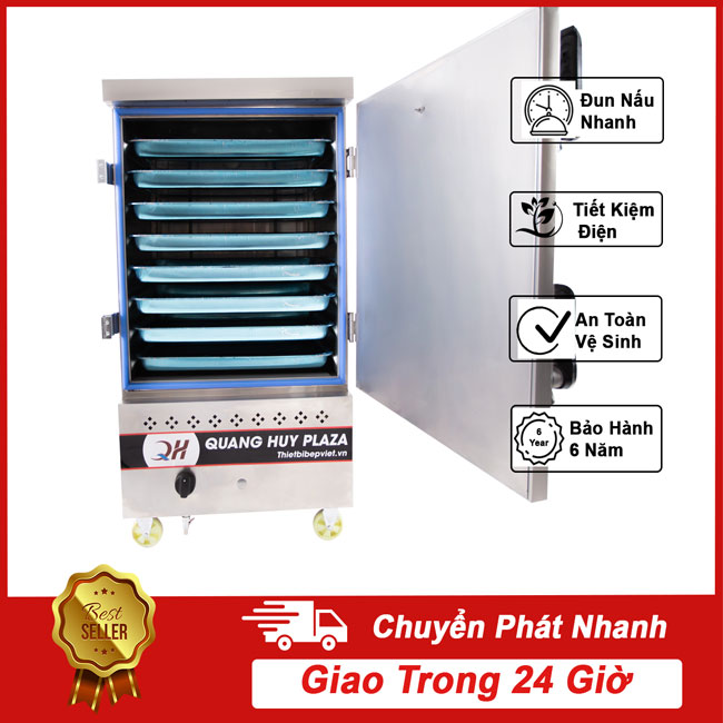 Tủ nấu cơm công nghiệp 8 khay gas