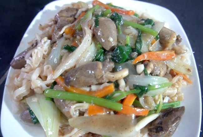 phở xào tim gà thành phẩm