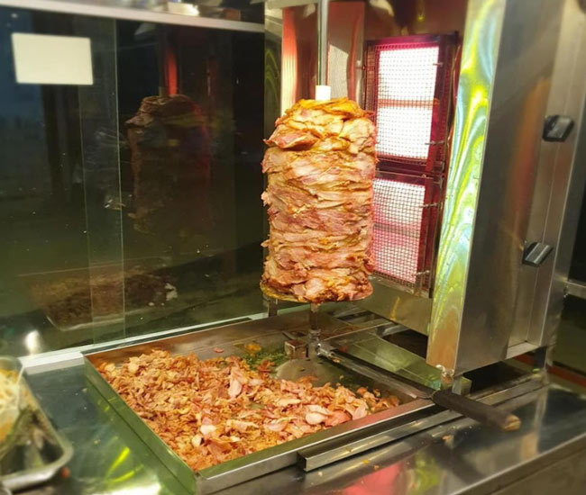 lò doner kebab 2 buồng nhập chế biến chuyên nghiệp