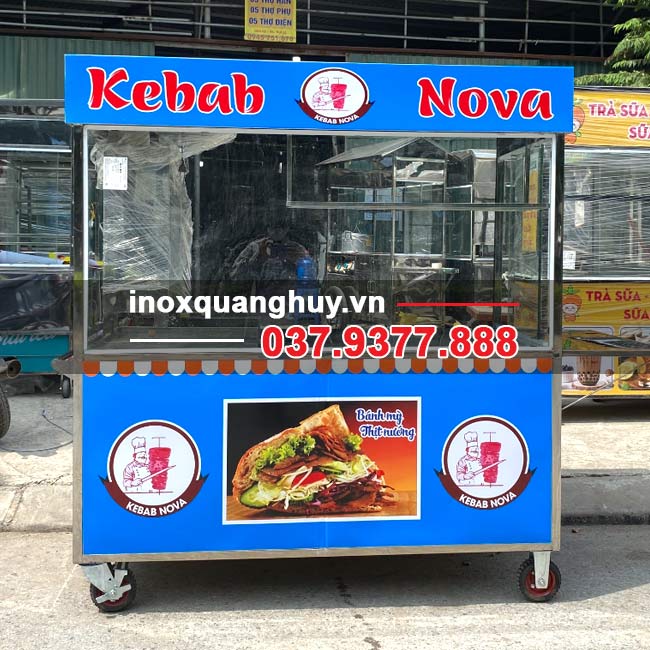 xe bán bánh mì kebab nova 1m8