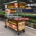 Xe đẩy bán bánh mì que 1m5 màu nâu