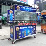 Xe bán bánh mì hamburger 1m8 xanh dương