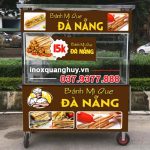 Xe đẩy bán bánh mì que 1m5 màu nâu