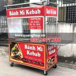 Xe bán bánh mì Kebab 1m2 decal đỏ