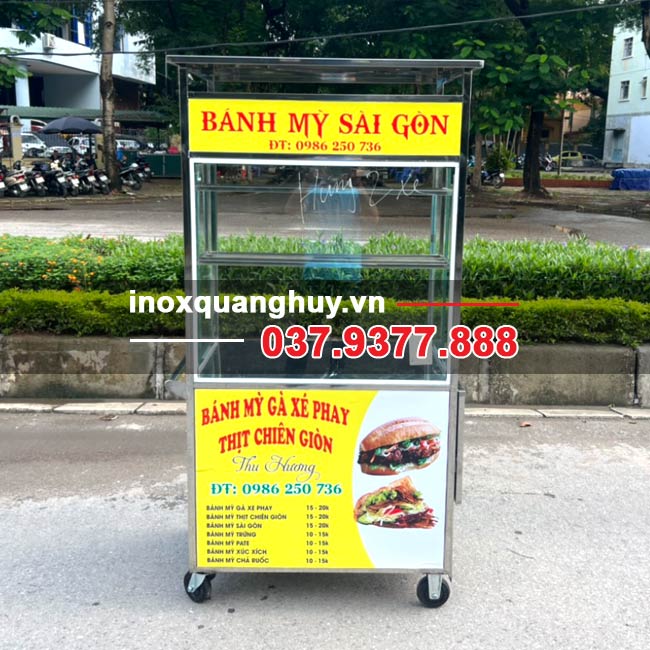 Xe bán bánh mỳ Sài Gòn 90cm Thu Hương