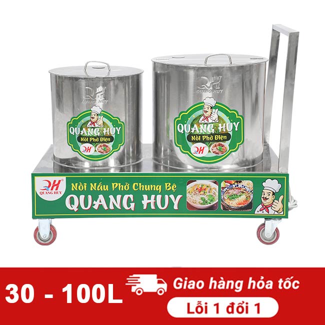 nồi nấu phở điện chung bệ 30 - 100L