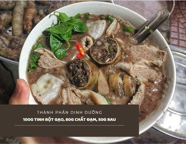 thành phần dinh dưỡng của tô cháo lòng