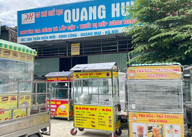 xe đẩy bán bánh mì Quang Huy