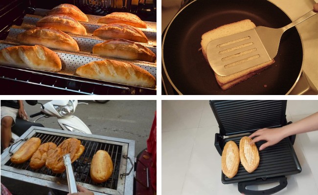 cách làm bánh mì cũ nóng giòn