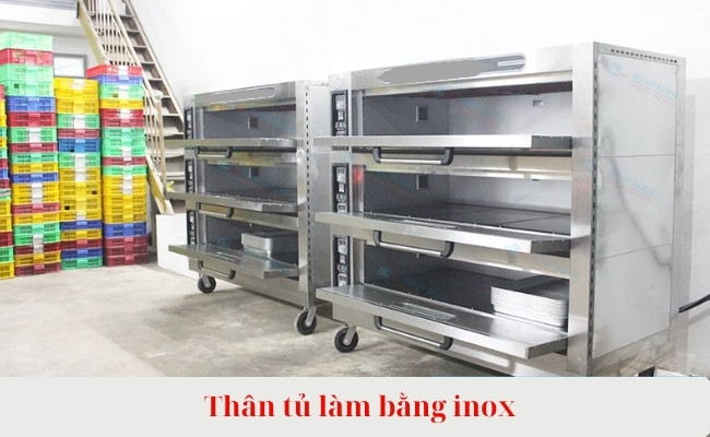 thân tủ nấu cơm niêu làm bằng inox