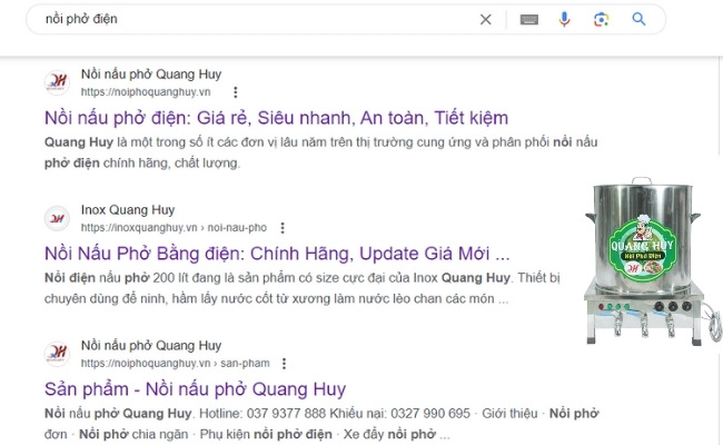 Thuộc top đầu tìm kiếm trên google