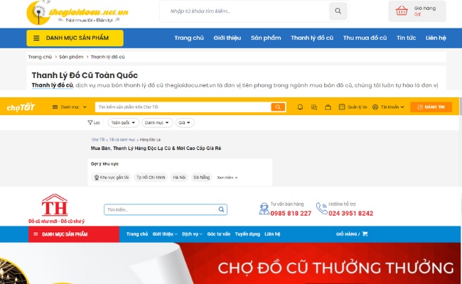 Website đồ cũ thanh lý