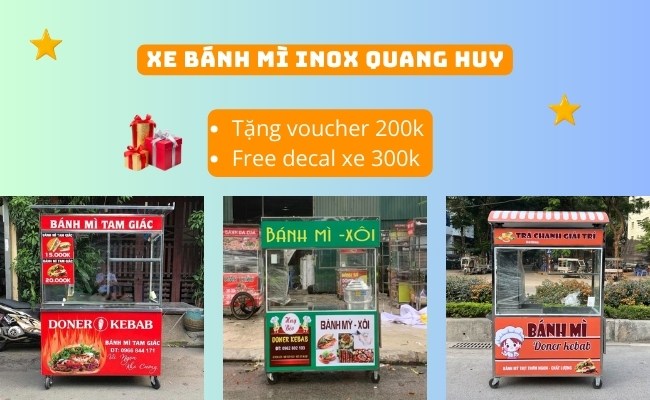 chọn mua xe bánh mì mới tại Quang Huy