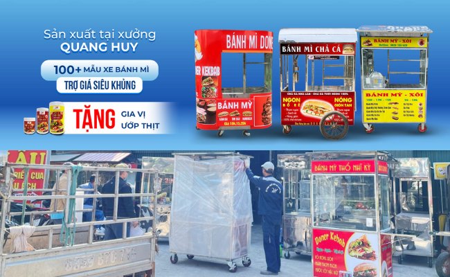 mua xe bánh mì 2m ở Quang Huy