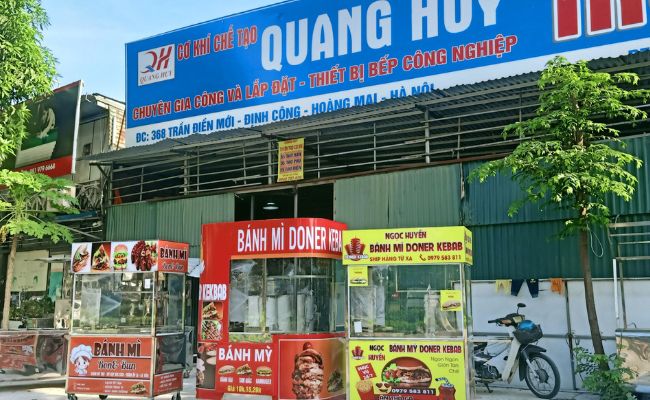đặt mua xe bánh mì rong tại Quang Huy