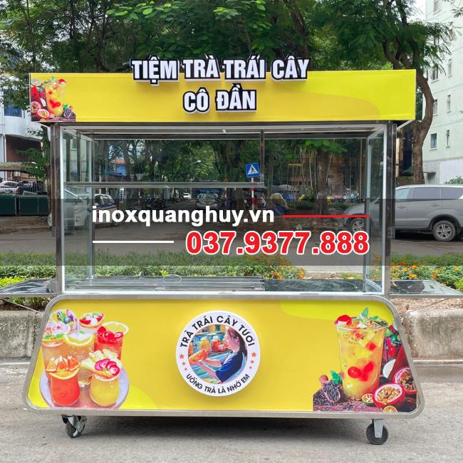 bàn gấp phụ xe đẩy bán trà trái cây 1m8 Cô Đần